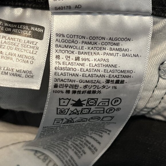 Men's Levis 505 Regular Fit Denim Jeans SZ 33x30 Black Stretch Modern Red Tab - Picture 11 of 12